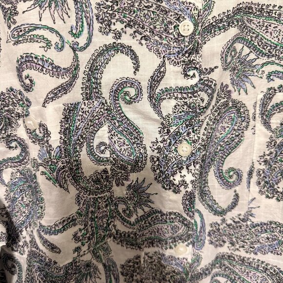 Croft & Barrow Button Up Shirt White Purple Black Paisley Womans XXL - Picture 3 of 7